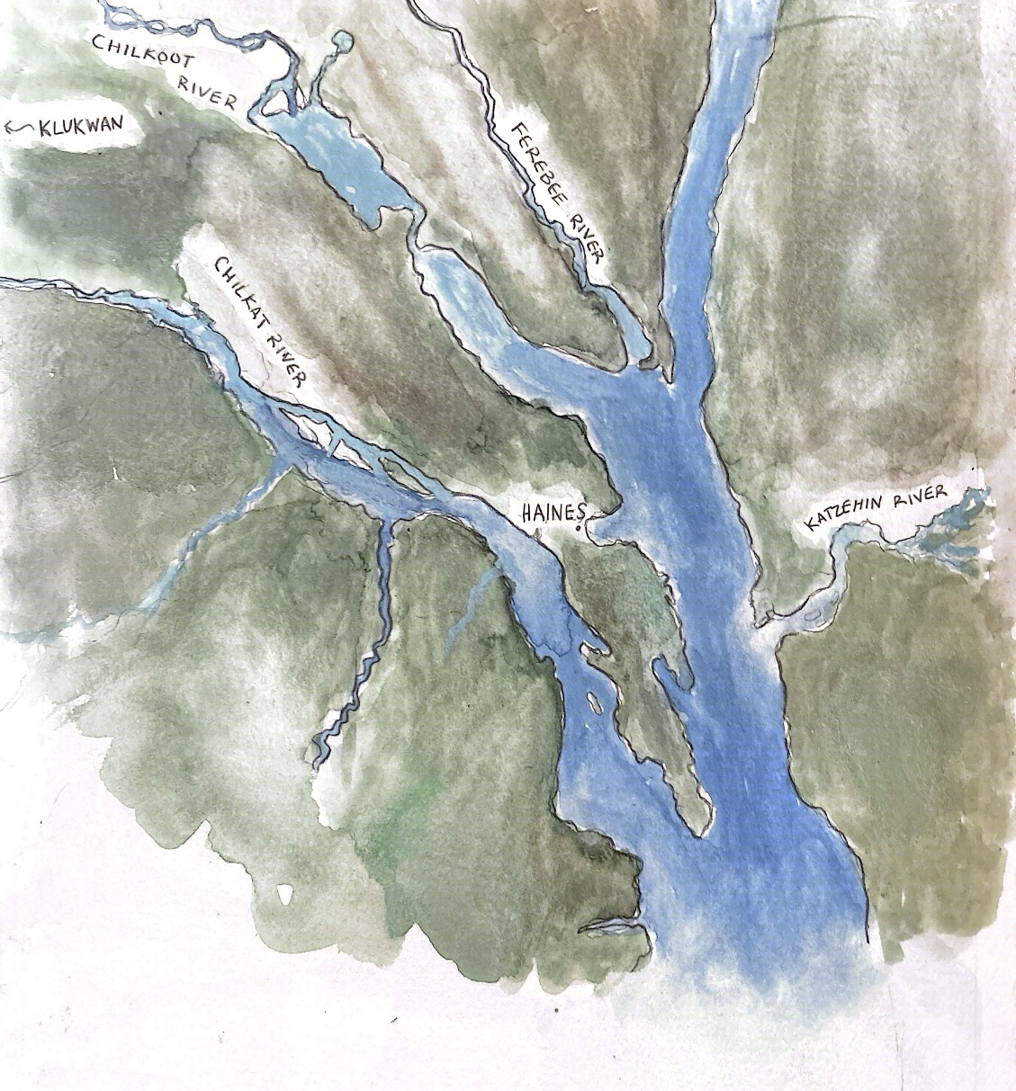 Image of the four major waterways that were studied for the project.